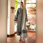 Polka Black by Designs Now Bridal Dress Ladies Fashion Unstitched Women's Clothing